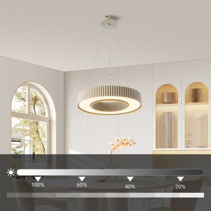 Brilagi - Dimbar LED-pendel på vajer LUMIX LED/48W/230V 3000-6000K beige Ø 50 cm + fjärrkontroll