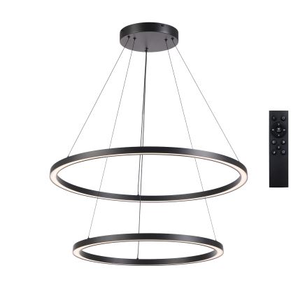 Brilagi - LED-dimbar pendellampa på vajer PORTOFINO LED/98W/230V 3000-6000K Ø 80 cm svart + fjärrkontroll