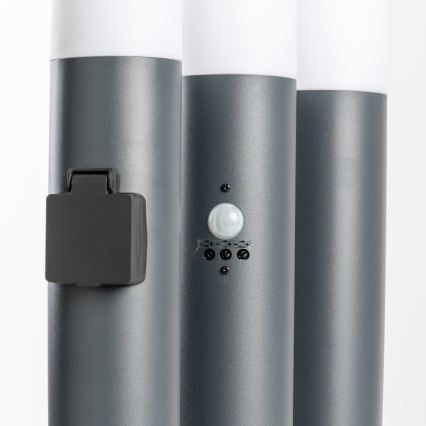 BRILAGI - LED-dimmbar utomhuslampa med inbyggt eluttag ELIA 1xE27/6W/230V 2700-6500K IP44 Wi-Fi 50 cm antracit