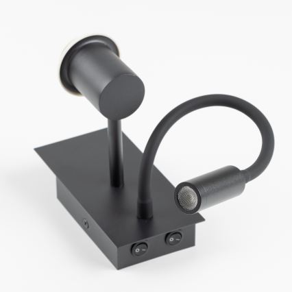 BRILAGI - BOBO flexibel LED-vägglampa för barn 1xE27/25W/230V + LED/3W svart/vit/rosa/älvmotiv