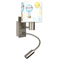 BRILAGI - LED flexibel barnvägglampa BOBO 1xE27/25W/230V + LED/3W mattkrom/vit/djurmotiv