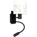 BRILAGI - LED flexibel barnvägglampa BOBO 1xE27/25W/230V + LED/3W svart/vit/enhörningar