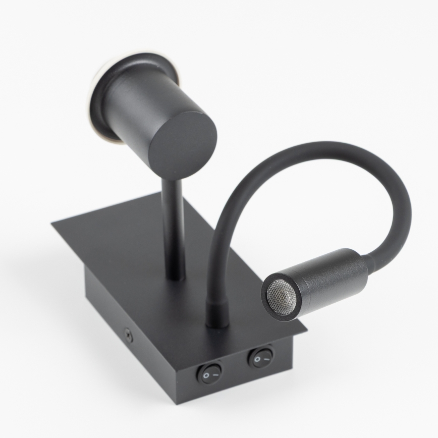 BRILAGI - LED flexibel vägglampa för barn BOBO 1xE27/25W/230V + LED/3W svart/vit/kaniner