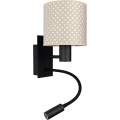 BRILAGI - LED flexibel vägglampa BOBO 1xE27/25W/230V + LED/3W svart/beige/prickig