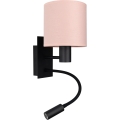 BRILAGI - LED flexibel vägglampa BOBO 1xE27/25W/230V + LED/3W svart/rosa