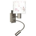 BRILAGI - LED flexibel vägglampa för barn BOBO 1xE27/25W/230V + LED/3W matt krom/krämfärgad med kaninmotiv