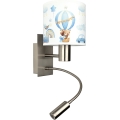 BRILAGI - LED flexibel vägglampa för barn BOBO 1xE27/25W/230V + LED/3W matt krom/vit/blå/nallar