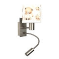 BRILAGI - LED flexibel vägglampa för barn BOBO 1xE27/25W/230V + LED/3W matt krom/vit/nallar