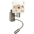 BRILAGI - LED flexibel vägglampa för barn BOBO 1xE27/25W/230V + LED/3W matt krom/vit/rosa/älvor