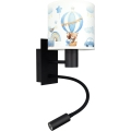BRILAGI - LED flexibel vägglampa för barn BOBO 1xE27/25W/230V + LED/3W svart/vit/blå/med björnmotiv