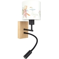 BRILAGI - LED flexibel vägglampa för barn BOBO WOOD 1xE27/25W/230V + LED/3W ek/svart/vit/djurmotiv
