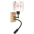 BRILAGI - LED flexibel vägglampa för barn BOBO WOOD 1xE27/25W/230V + LED/3W ek/svart/vit/rosa/ballerina