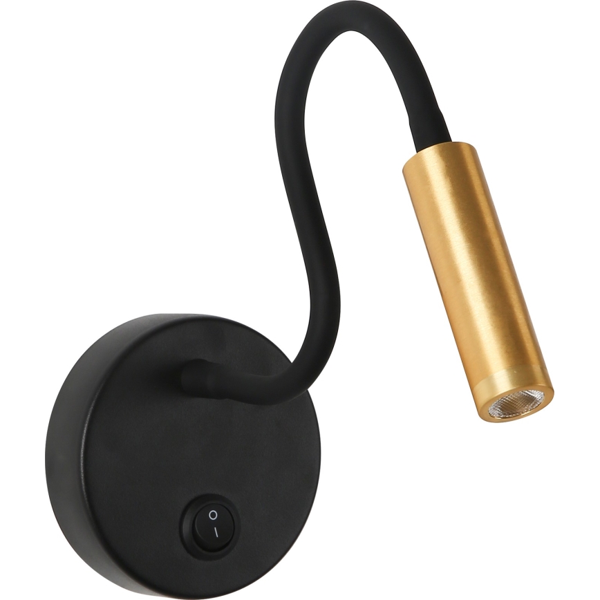 Brilagi - LED Flexibel vägglampa MAYA LED/3W/230V 4000K svart/guld