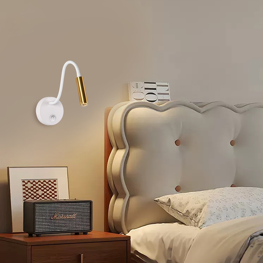 Brilagi - LED Flexibel vägglampa MAYA LED/3W/230V 4000K vit/guld