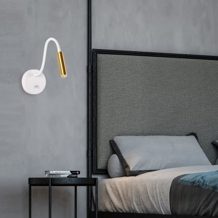 Brilagi - LED Flexibel vägglampa MAYA LED/3W/230V 4000K vit/guld