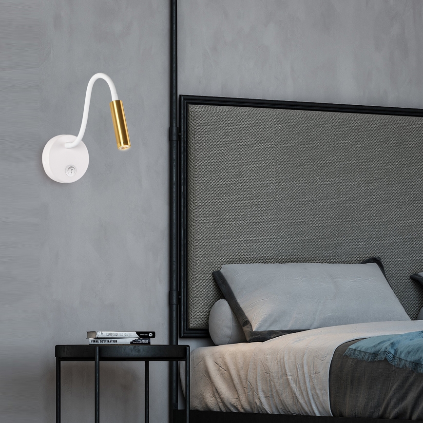 Brilagi - LED Flexibel vägglampa MAYA LED/3W/230V 4000K vit/guld