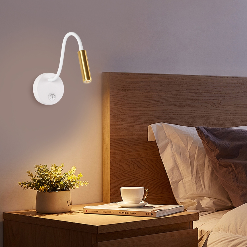 Brilagi - LED Flexibel vägglampa MAYA LED/3W/230V 4000K vit/guld