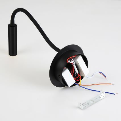 Brilagi - LED Flexibel vägglampa med USB-port MAYA LED/3W/230V 4000K svart