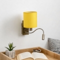 Brilagi - LED-flexibel vägglampa NUBILA 1xE27/25W/230V + LED/3W mässing/gul