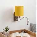Brilagi - LED flexibel vägglampa NUBILA 1xE27/25W/230V + LED/3W matt krom/gul