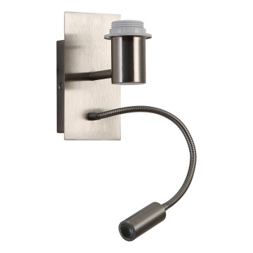 Brilagi - LED Flexibel vägglampa NUBILA 1xE27/25W/230V + LED/3W matt krom