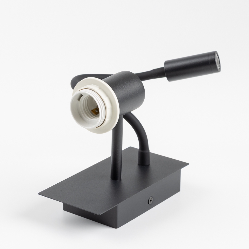 Brilagi - LED Flexibel vägglampa NUBILA 1xE27/25W/230V + LED/3W svart/grå