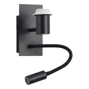 Brilagi - LED Flexibel vägglampa NUBILA 1xE27/25W/230V + LED/3W svart