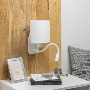 Brilagi - LED Flexibel vägglampa NUBILA 1xE27/25W/230V + LED/3W vit