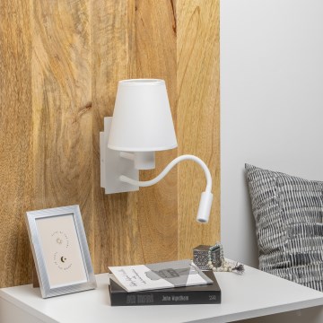 Brilagi - LED Flexibel vägglampa NUBILA 1xE27/25W/230V + LED/3W vit