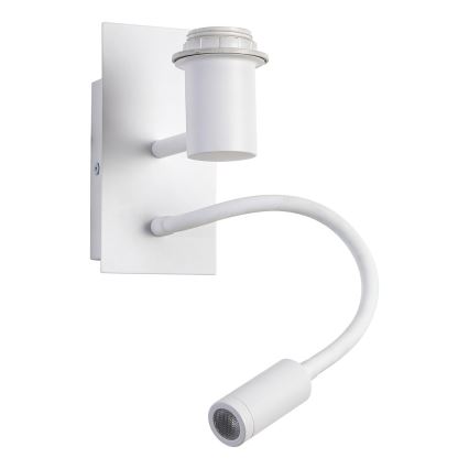 Brilagi - Flexibel LED-vägglampa NUBILA 1xE27/25W/230V + LED/3W vit/ljusgrå