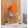Brilagi - LED-flexibel vägglampa NUBILA 1xE27/25W/230V + LED/3W vit/orange