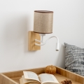 Brilagi - LED Flexibel vägglampa NUBILA WOOD 1xE27/25W/230V + LED/3W ek/brun