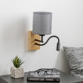 Brilagi - LED Flexibel vägglampa NUBILA WOOD 1xE27/25W/230V + LED/3W ek/grå