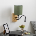 Brilagi - LED Flexibel vägglampa NUBILA WOOD 1xE27/25W/230V + LED/3W ek/grön