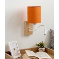 Brilagi - LED flexibel vägglampa NUBILA WOOD 1xE27/25W/230V + LED/3W ek/vit/orange