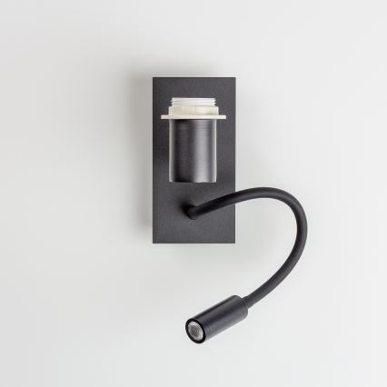 BRILAGI - LED flexibel vägglampa BOBO 1xE27/25W/230V + LED/3W svart/beige/prickig