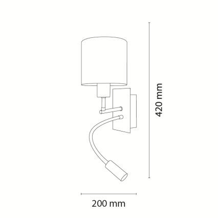 BRILAGI - LED flexibel barnvägglampa BOBO 1xE27/25W/230V + LED/3W svart/vit/nallemönster