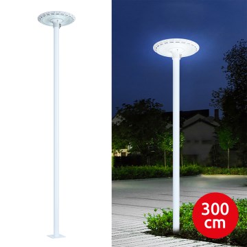 Brilagi - LED-gatlykta med 3 m stolpe URBANSPARK LED/120W/230V vit IP65