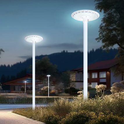 Brilagi - LED-gatlykta med 3 m stolpe URBANSPARK LED/120W/230V vit IP65