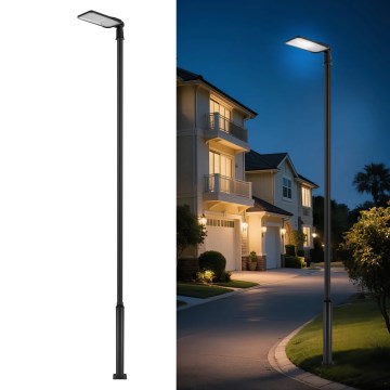Brilagi - LED-gatuarmatur för utomhusbruk med 5 m stolpe och justerbar led URBANLIGHT LED/200W/230V svart IP65