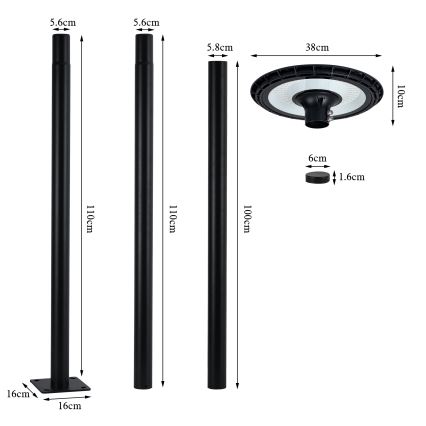 Brilagi - LED Gatubelysning URBANSPARK LED/120W/230V svart IP65