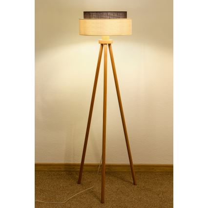 Brilagi - LED-golvlampa BOHO STYLE 1xE27/15W/230V krämfärgad/brun