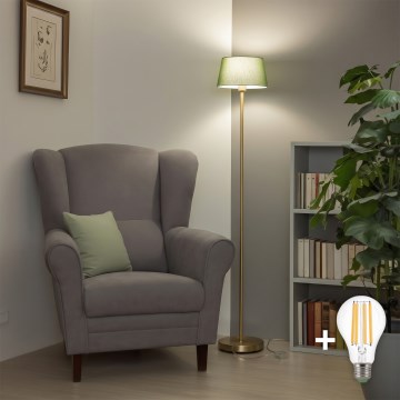 BRILAGI - LED-golvlampa CERIA 1xE27/20W/230V Ø 25 cm grön/guld