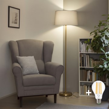 BRILAGI - LED golvlampa CERIA 1xE27/20W/230V Ø 45 cm grå/guld
