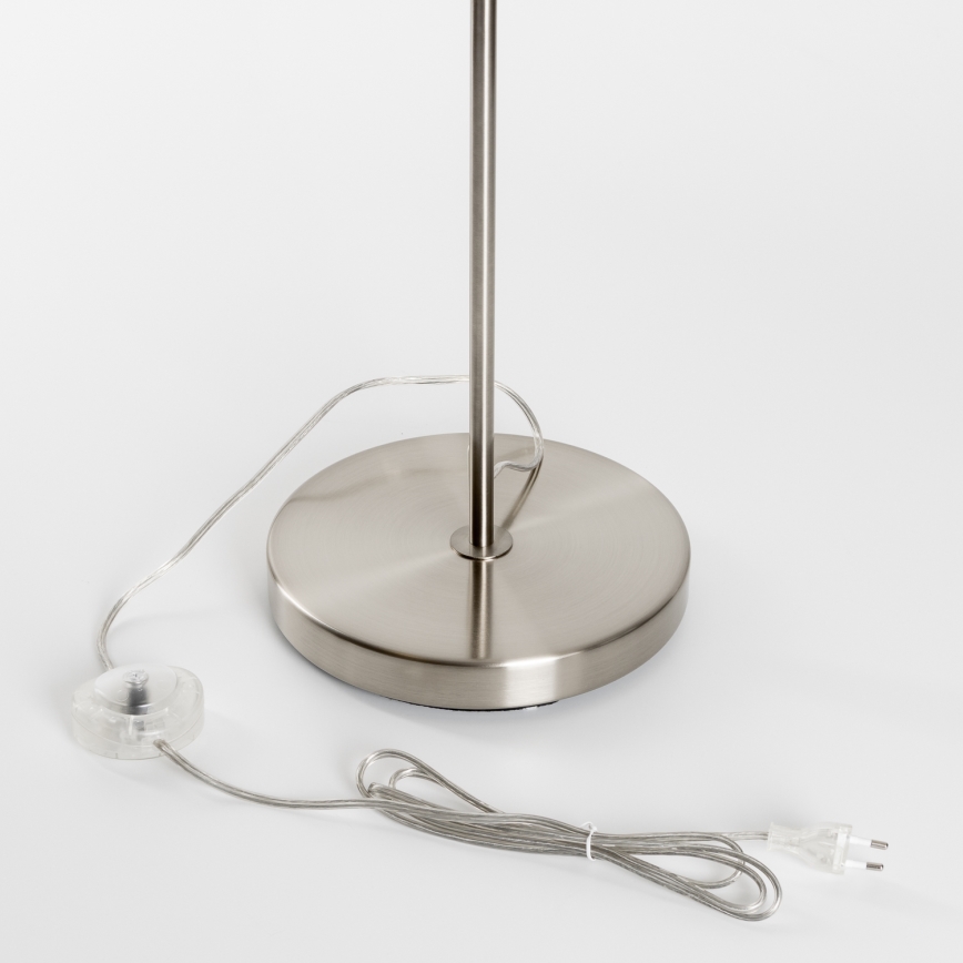 Brilagi - LED-golvlampa CERIA 1xE27/40W/230V diam. 30 cm vit/mattkrom