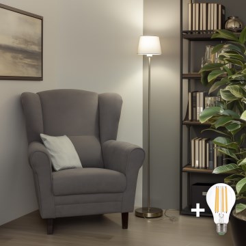 Brilagi - LED-golvlampa CERIA 1xE27/40W/230V Ø 20,5 cm grå/matt krom