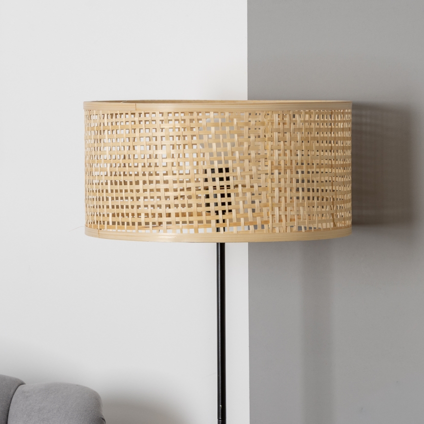 Brilagi - LED-golvlampa CERIA 1xE27/40W/230V Ø 25 cm bambu/svart