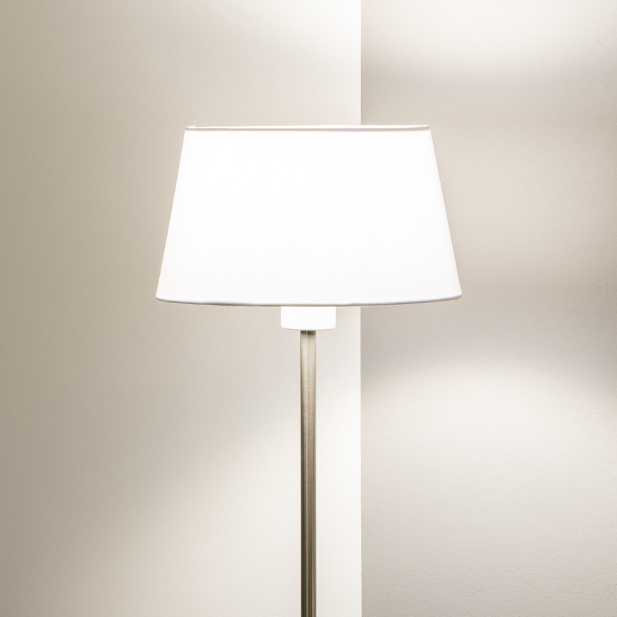 Brilagi - LED-golvlampa CERIA 1xE27/40W/230V Ø 25 cm vit/matt krom