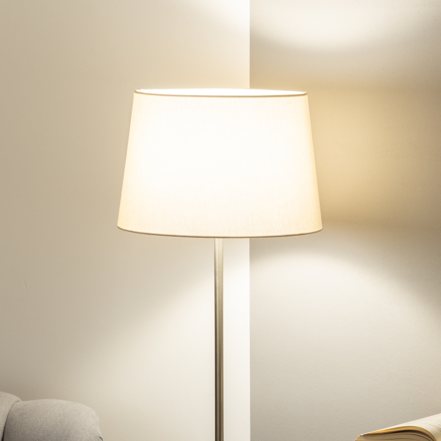 Brilagi - LED golvlampa CERIA 1xE27/40W/230V Ø 30 cm beige/mattkrom