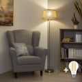 Brilagi - LED golvlampa CERIA 1xE27/40W/230V Ø 35 cm beige/matt krom